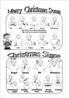 Resource Christmas Page: Song and Signs (B&W)