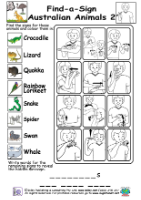 Resource Find-A-Sign - Australian Animals 2