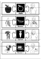 Resource Three Part Puzzle Pieces - Food