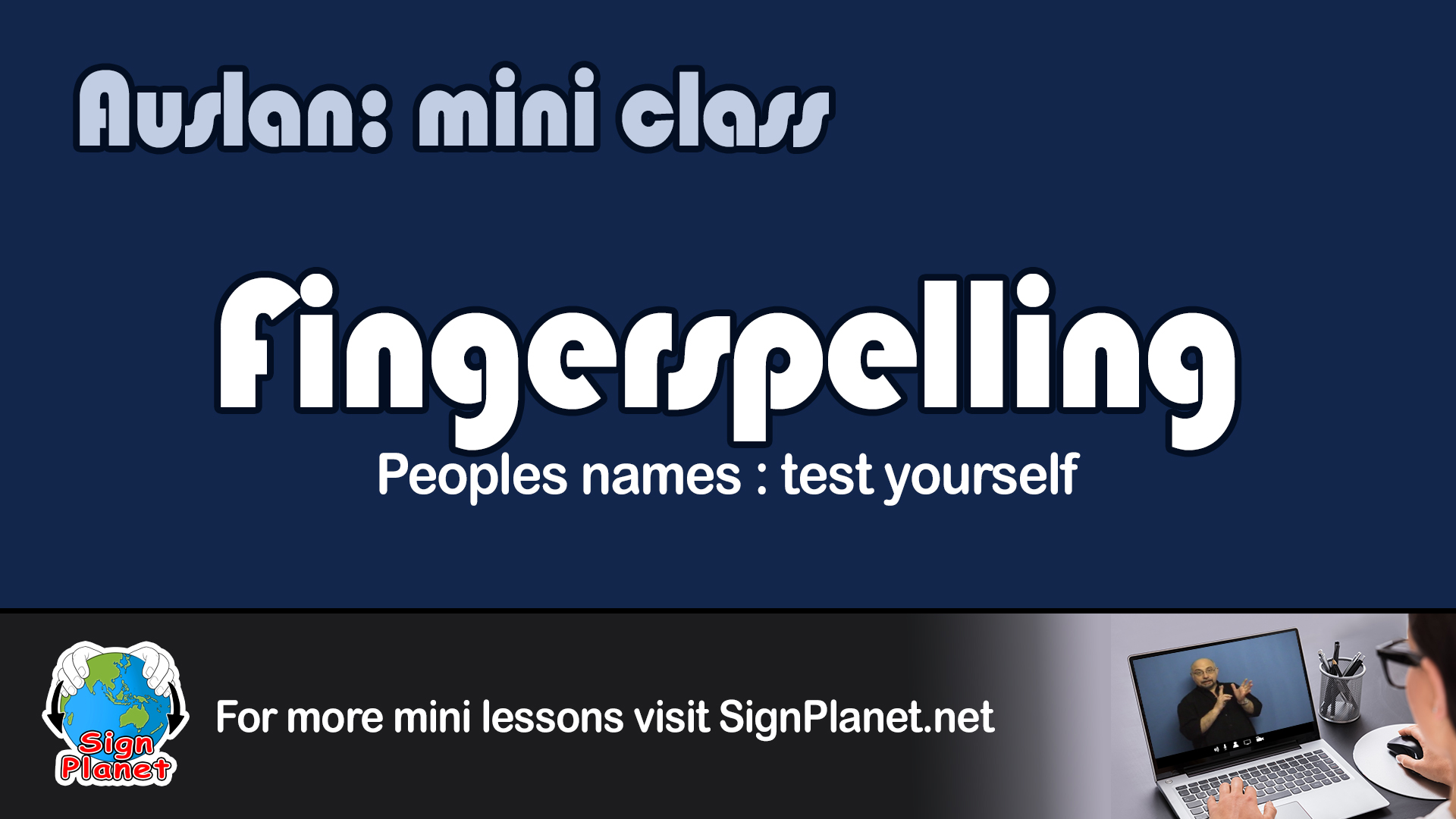 Cover image for Mini lesson: Fingerspelling test