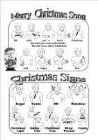 Resource: Christmas Page: Song And Signs (B&W)