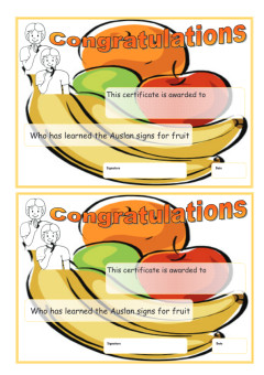 Cover image for Certificate Fruit signs