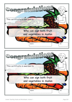 Cover image for Certificate for learning Vegetable Signs