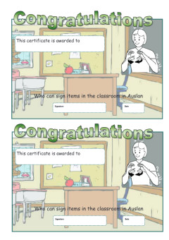 Cover image for Certificate: Signs in the classroom